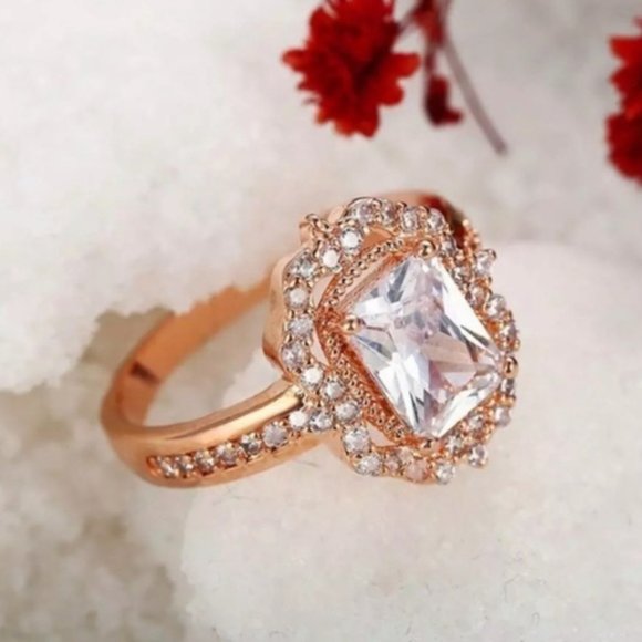 14k Le Vian Strawberry Gold Chocolate And Vanilla Halo  18K Strawberry Gold Diamond Halo Ring